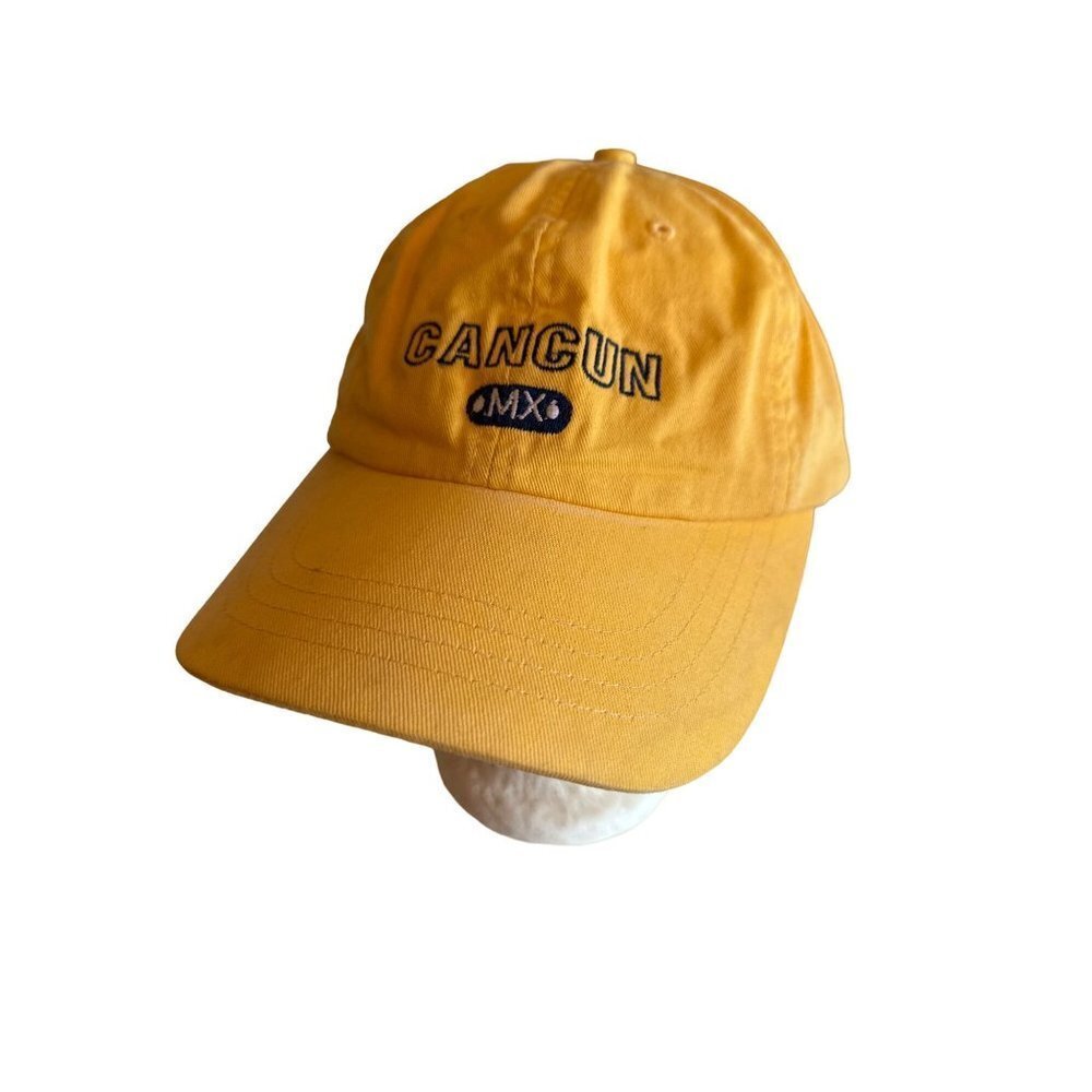 Cancun Yellow Mexico Hat Cap Adjustable